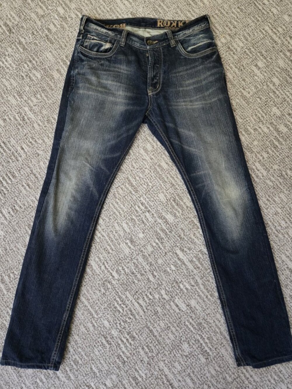 Rokker Red Selvage Slim Motorcycle Jeans Mens W32 L32 w/ Box and Poster